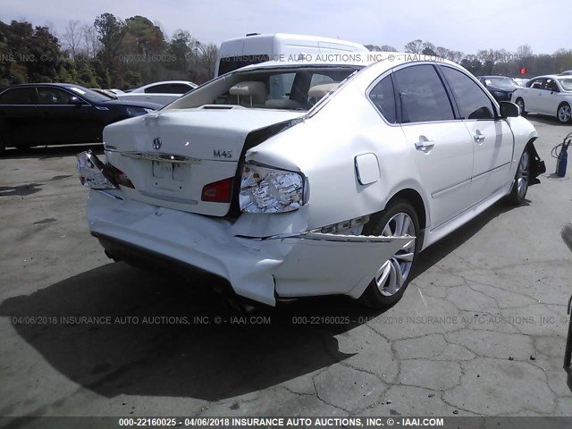 JNKBY01E08M500903 - 2008 INFINITI M45 SPORT WHITE photo 4