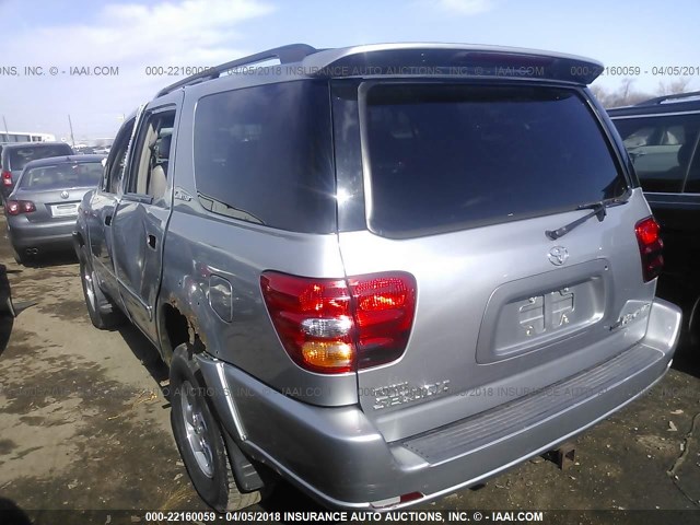 5TDBT48A21S034816 - 2001 TOYOTA SEQUOIA LIMITED SILVER photo 3