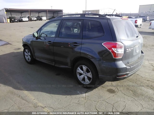 JF2SJADC9FH448376 - 2015 SUBARU FORESTER 2.5I PREMIUM GRAY photo 3