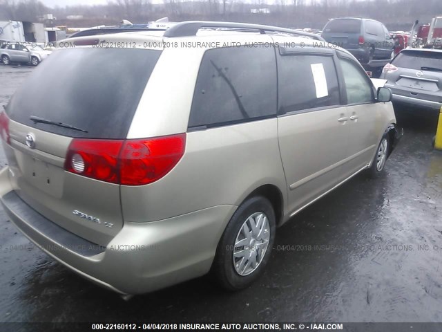 5TDZK23C28S206433 - 2008 TOYOTA SIENNA CE/LE BEIGE photo 4