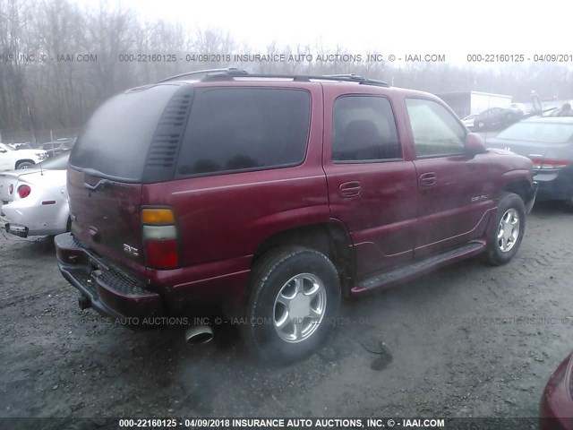 1GKEK63U74J310863 - 2004 GMC YUKON DENALI RED photo 4