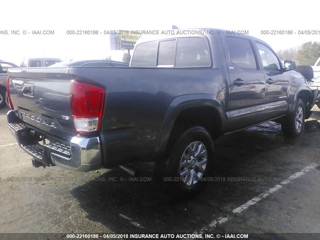 5TFAZ5CNXHX030740 - 2017 TOYOTA TACOMA DBL CAB/SR5/TRD SPORT/OR GRAY photo 4