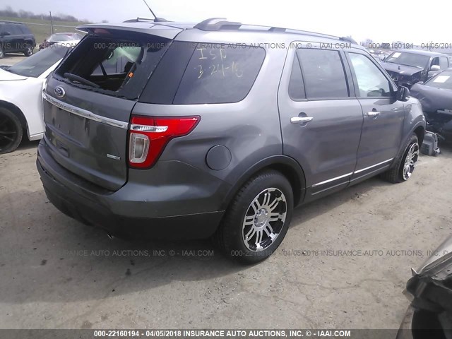 1FM5K8D81EGB01072 - 2014 FORD EXPLORER XLT GRAY photo 4