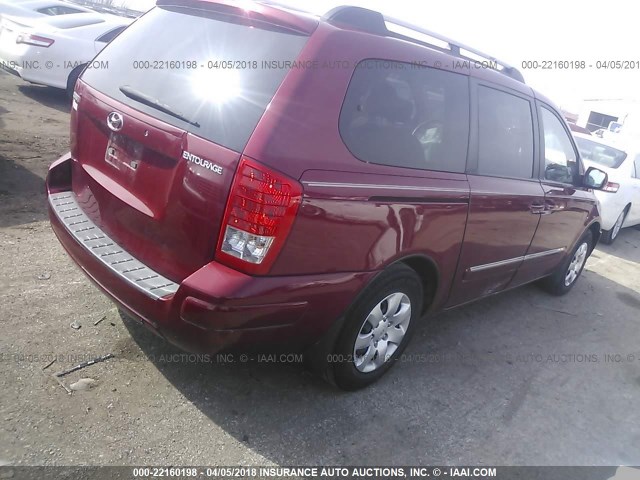 KNDMC233376042048 - 2007 HYUNDAI ENTOURAGE GLS/SE/LIMITED MAROON photo 4