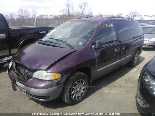 1C4GJ44G2YB729255 - 2000 CHRYSLER GRAND VOYAGER SE MAROON photo 2