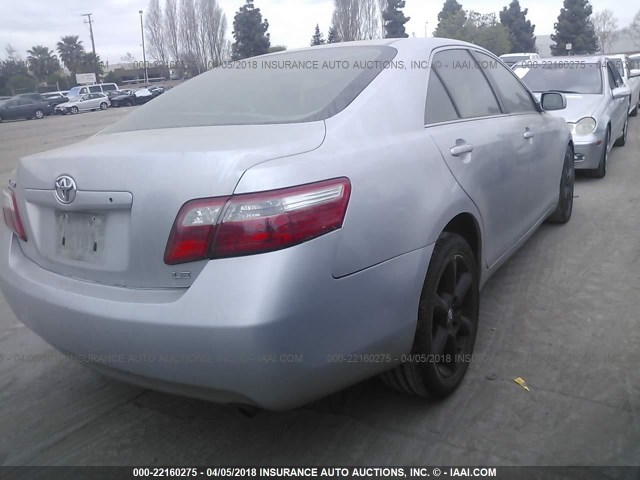 4T1BE46K37U515289 - 2007 TOYOTA CAMRY NEW GENERAT CE/LE/XLE/SE SILVER photo 4