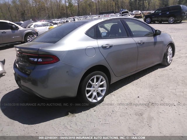 1C3CDFBAXDD150579 - 2013 DODGE DART SXT GRAY photo 4