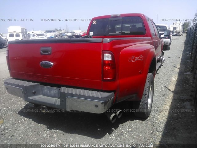 1FTWW33R69EA79176 - 2009 FORD F350 SUPER DUTY RED photo 4