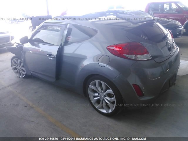 KMHTC6AD3DU135363 - 2013 HYUNDAI VELOSTER GRAY photo 3