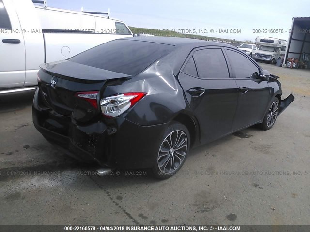 5YFBURHE8FP346040 - 2015 TOYOTA COROLLA L/LE/LE PLS/PRM/S/S PLS BLACK photo 4