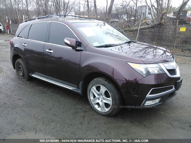 2HNYD2H69BH522372 - 2011 ACURA MDX TECHNOLOGY BURGUNDY photo 1