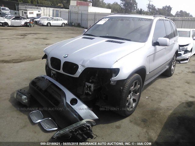 5UXFB33553LH42542 - 2003 BMW X5 4.4I SILVER photo 2