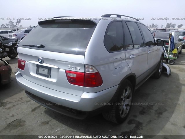 5UXFB33553LH42542 - 2003 BMW X5 4.4I SILVER photo 4