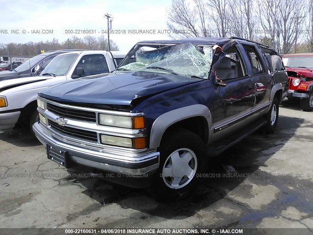 1GNFK16R2XJ447120 - 1999 CHEVROLET SUBURBAN K1500 Dark Blue photo 2