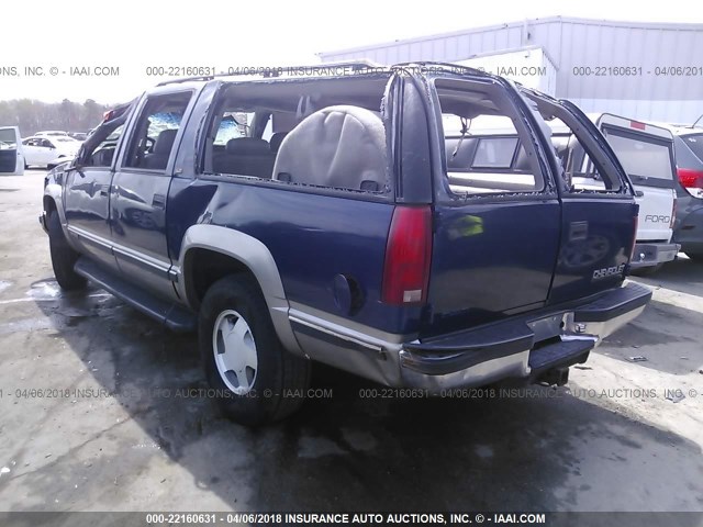 1GNFK16R2XJ447120 - 1999 CHEVROLET SUBURBAN K1500 Dark Blue photo 3