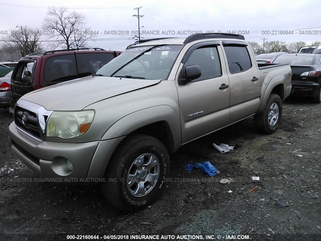 5TEJU62N45Z091009 - 2005 TOYOTA TACOMA DOUBLE CAB PRERUNNER TAN photo 2