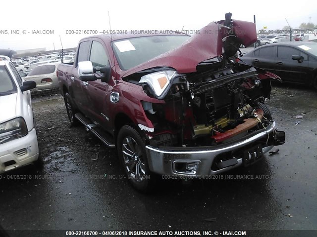 1N6AA1E53HN570713 - 2017 NISSAN TITAN SV/SL/PRO-4X/PLAT RES MAROON photo 1