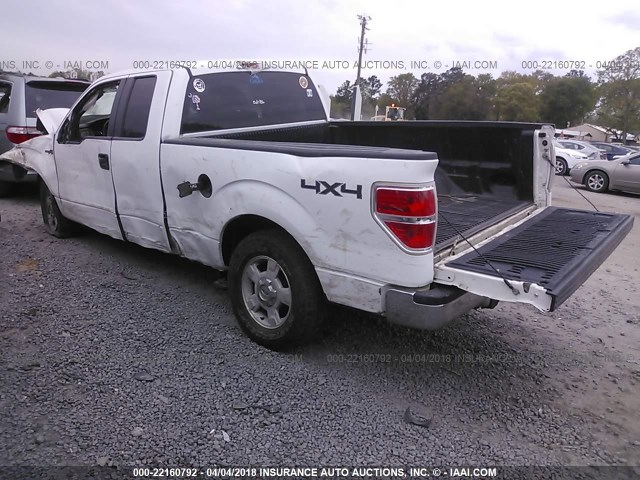 1FTRX14829FA72305 - 2009 FORD F150 SUPER CAB WHITE photo 3