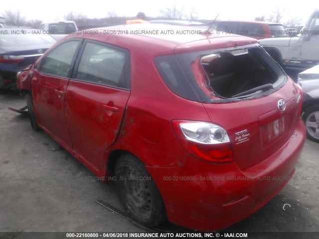 2T1KU40E19C043247 - 2009 TOYOTA COROLLA MATRIX  RED photo 3