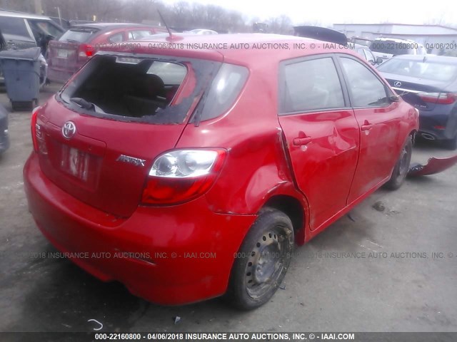 2T1KU40E19C043247 - 2009 TOYOTA COROLLA MATRIX  RED photo 4