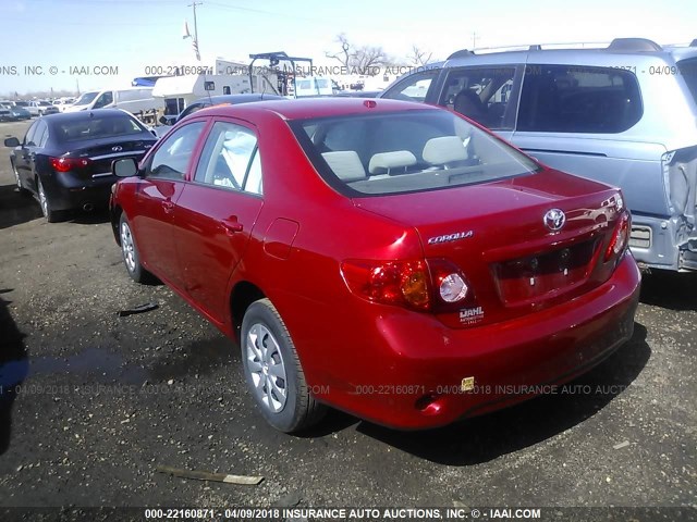 1NXBU4EE2AZ331774 - 2010 TOYOTA COROLLA S/LE/XLE RED photo 3