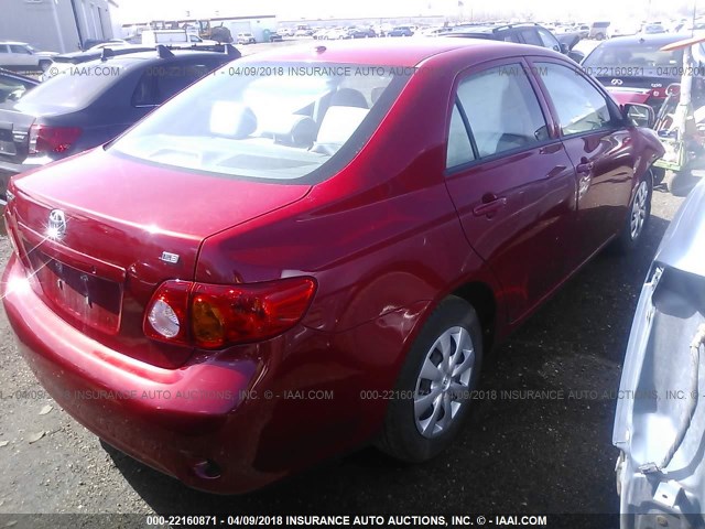 1NXBU4EE2AZ331774 - 2010 TOYOTA COROLLA S/LE/XLE RED photo 4