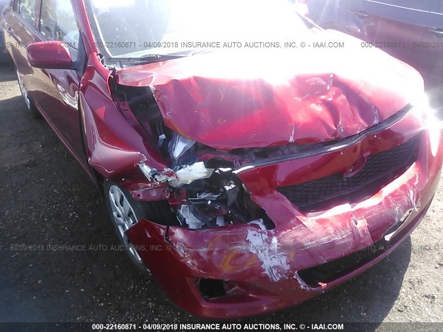 1NXBU4EE2AZ331774 - 2010 TOYOTA COROLLA S/LE/XLE RED photo 6