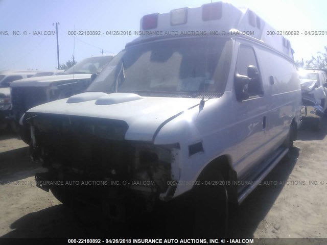 1FDSS34P08DB40156 - 2008 FORD ECONOLINE E350 SUPER DUTY VAN WHITE photo 2