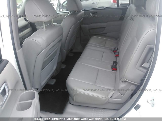 5FNYF488X9B054956 - 2009 HONDA PILOT TOURING WHITE photo 8