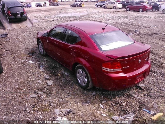 1B3CC4FB5AN114408 - 2010 DODGE AVENGER SXT RED photo 3