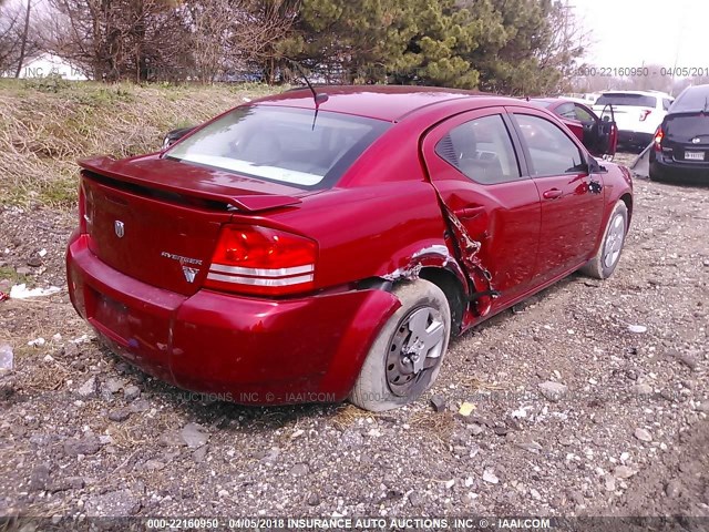 1B3CC4FB5AN114408 - 2010 DODGE AVENGER SXT RED photo 4