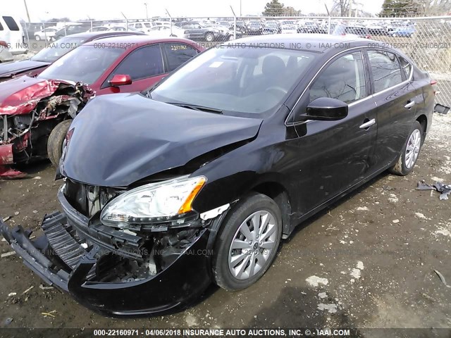 3N1AB7AP7FY319075 - 2015 NISSAN SENTRA S/SV/SR/SL BLACK photo 2