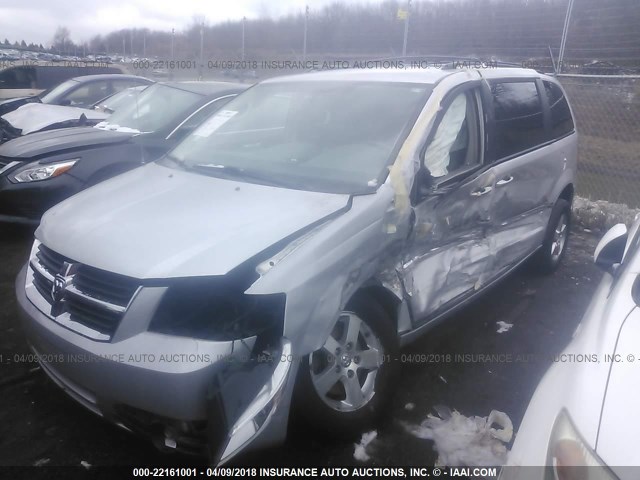 1D8HN54P08B173947 - 2008 DODGE GRAND CARAVAN SXT SILVER photo 2