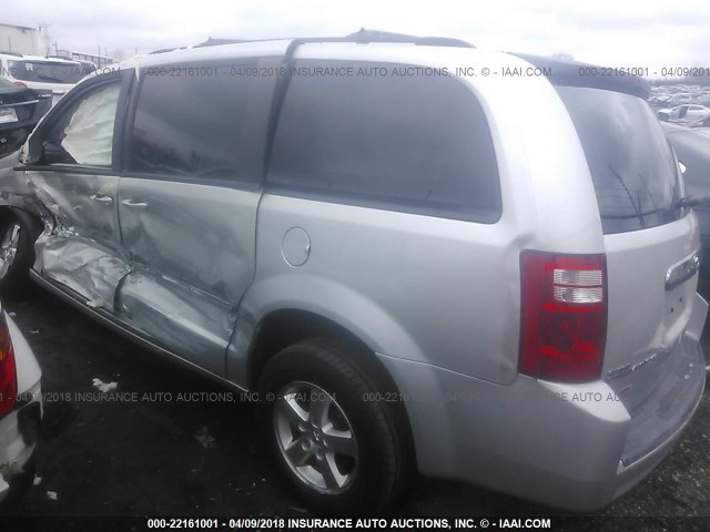 1D8HN54P08B173947 - 2008 DODGE GRAND CARAVAN SXT SILVER photo 3