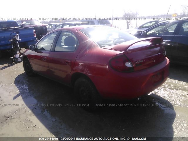 1B3AS46C32D595317 - 2002 DODGE NEON SE RED photo 3