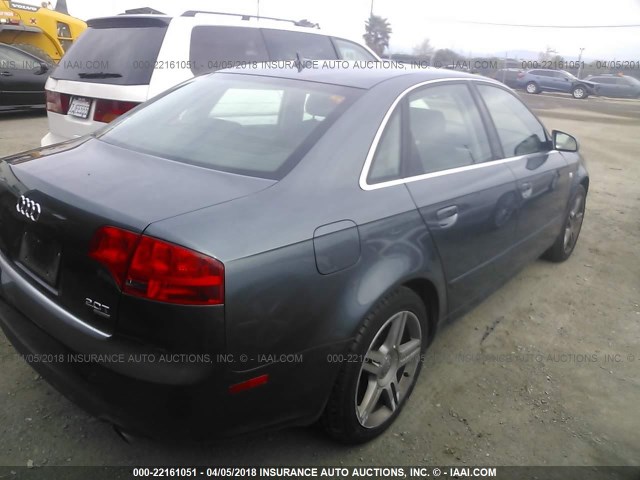 WAUDF78E27A280580 - 2007 AUDI A4 2.0T QUATTRO GRAY photo 4