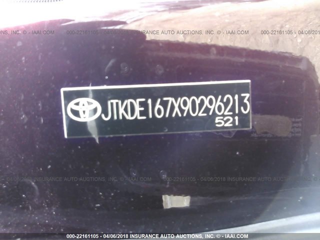 JTKDE167X90296213 - 2009 TOYOTA SCION TC 紫色 照片 9