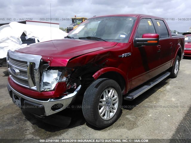1FTFW1CF2CFA22100 - 2012 FORD F150 SUPERCREW RED photo 2