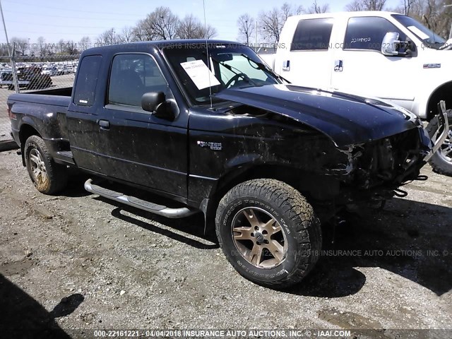 1FTZR45E73PA55484 - 2003 FORD RANGER SUPER CAB BLACK photo 1