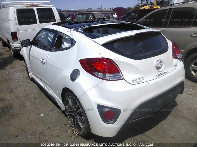 KMHTC6AE1GU274842 - 2016 HYUNDAI VELOSTER TURBO WHITE photo 3