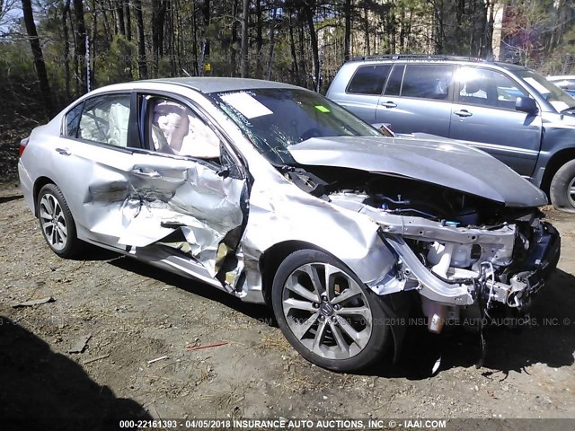 1HGCR2F53EA083606 - 2014 HONDA ACCORD SPORT SILVER photo 1