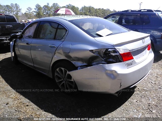 1HGCR2F53EA083606 - 2014 HONDA ACCORD SPORT SILVER photo 3