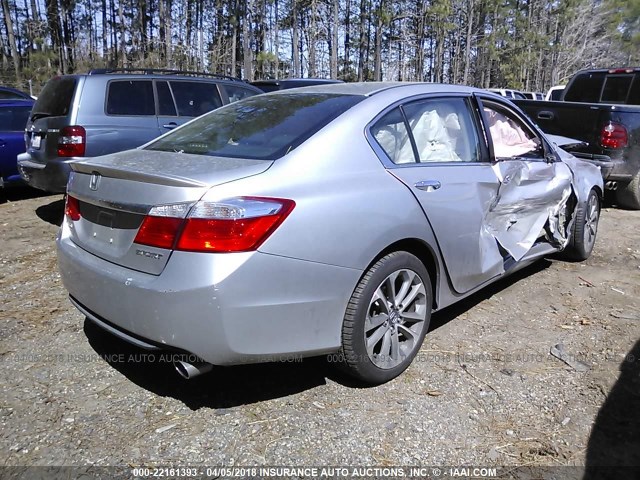 1HGCR2F53EA083606 - 2014 HONDA ACCORD SPORT SILVER photo 4