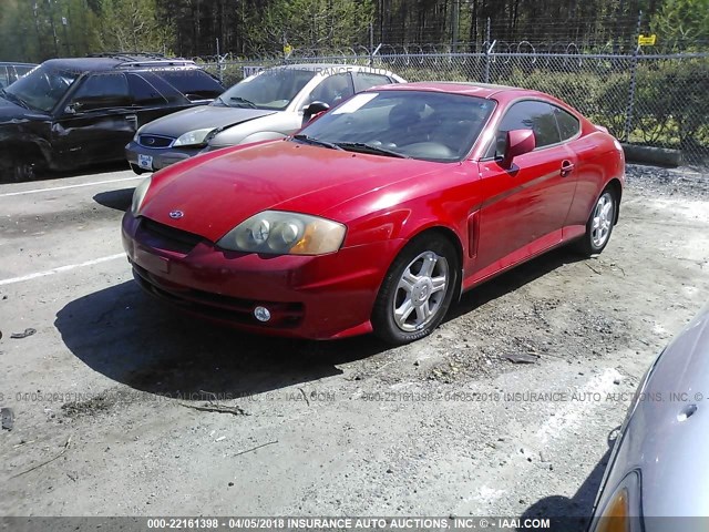 KMHHN65F73U065487 - 2003 HYUNDAI TIBURON GT RED photo 2