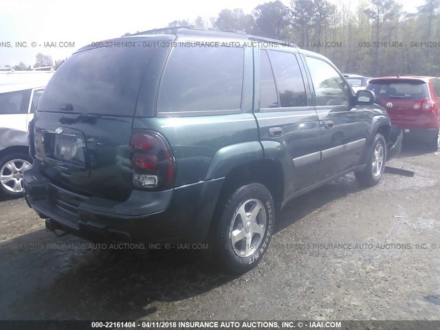 1GNDS13S552262811 - 2005 CHEVROLET TRAILBLAZER LS/LT GREEN photo 4