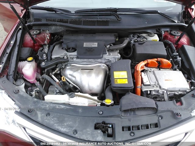 4T1BD1FK3EU137120 - 2014 TOYOTA CAMRY HYBRID/LE/XLE 红色 照片 10