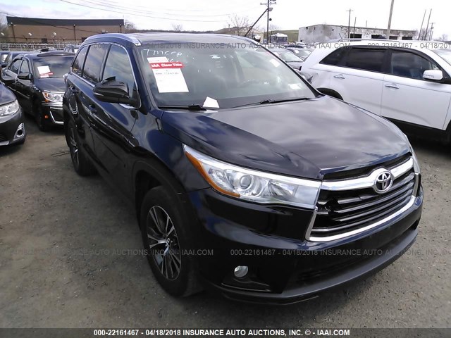 5TDJKRFH8GS237603 - 2016 TOYOTA HIGHLANDER XLE შავი ფოტო 1