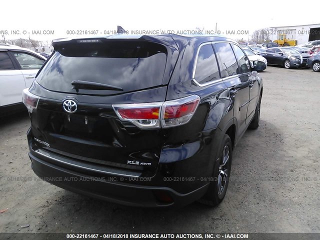 5TDJKRFH8GS237603 - 2016 TOYOTA HIGHLANDER XLE შავი ფოტო 4