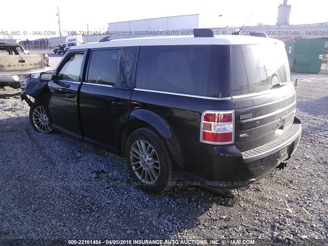 2FMGK5C85EBD00464 - 2014 FORD FLEX SEL BURGUNDY photo 3