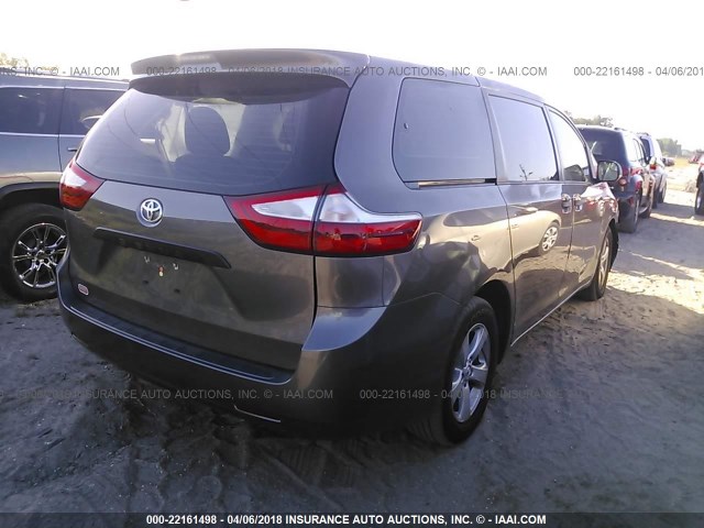 5TDZK3DC8FS531895 - 2015 TOYOTA SIENNA GRAY photo 4